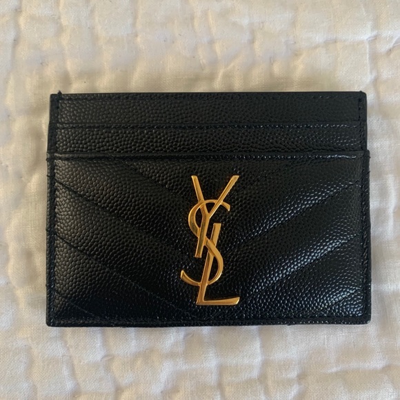 Yves Saint Laurent Accessories - YSL Card Holder in black with gold hardware
